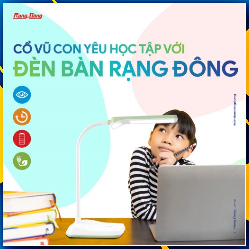 Đèn bàn LED cảm ứng Rạng Đông - BẢO HÀNH CHÍNH HÃNG 24 THÁNG (Model: RD-RL-36.LED)