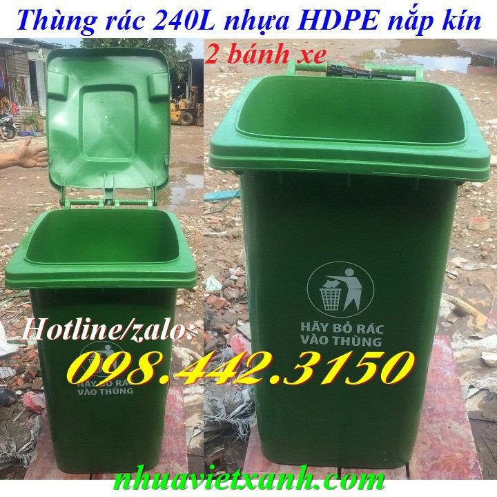 Thùng rác 240 lít nhựa HDPE