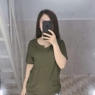 ÁO THUN GIẤY TRƠN CỔ XẺ V