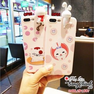 Ốp thỏ mèo nhô màu hồng phấn Iphone 6, 6 Plus, 7, 7 Plus