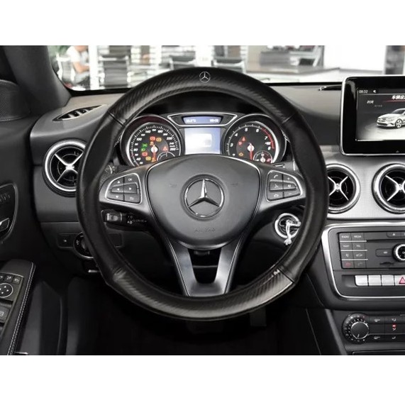 Bọc vô lăng tay lái ô tô logo MERCEDES Carbon 4S cao cấp bảo hành 12 tháng (Đen)