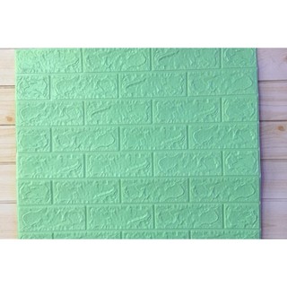 Xốp Dán Tường Giả Gạch Màu Xanh Cốm