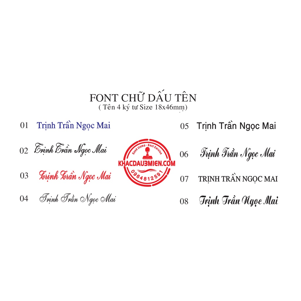 Làm dấu tên theo yêu cầu, bền, đẹp, sắc nét