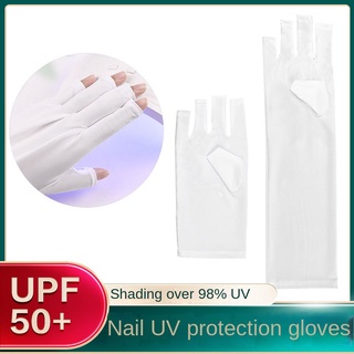 Image of 🔥🔥🔥（Hot Sale）Manicure UV blocking gloves hand blackening sunscreen non-slip baking lamp heat insulation phototherapy nail leakage finger gloves美甲防黑手套 防止紫外线 美甲工具