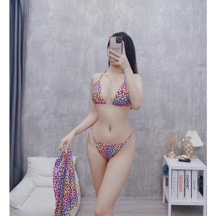 Bikini Đồ Bơi 3 Chi Tiết Beo 7 Màu EMMA
