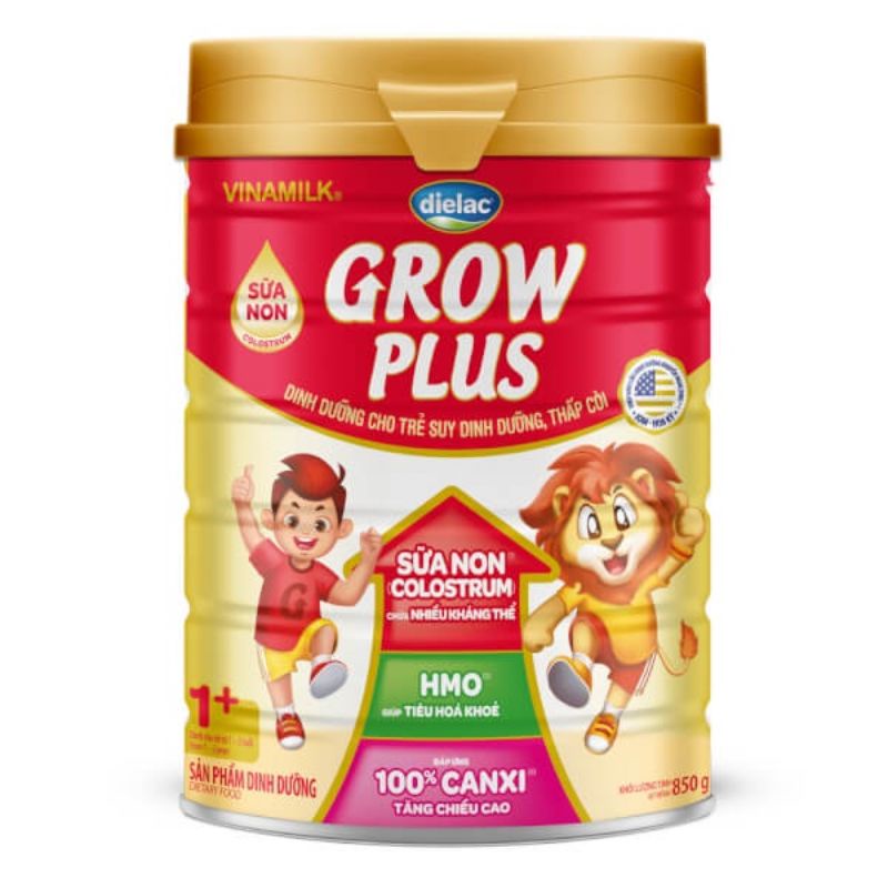 Sữa Bột Dielac Grow Plus 2+ HT 850g (Sữa Non) (Cho Trẻ Từ 1 -2 Tuổi)