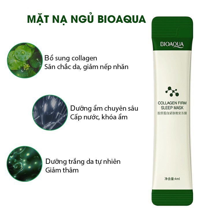 Mặt nạ ngủ collagen Bioaqua Dạng Thạch Nâng Cơ Chống Lão Hóa