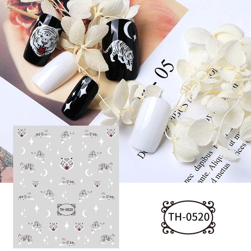 [Hàng mới về] Miếng dán trang trí móng tay họa tiết động vật năm mới dễ thương diy