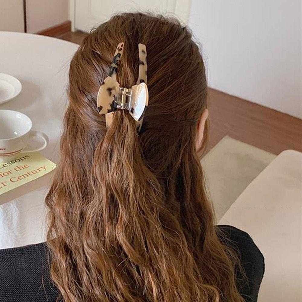 Kẹp Tóc Càng Cua In Họa Tiết Da Báo Thanh Lịch Thời Trang Mùa Hè Phong Cách Hàn Quốc Cho Nữ