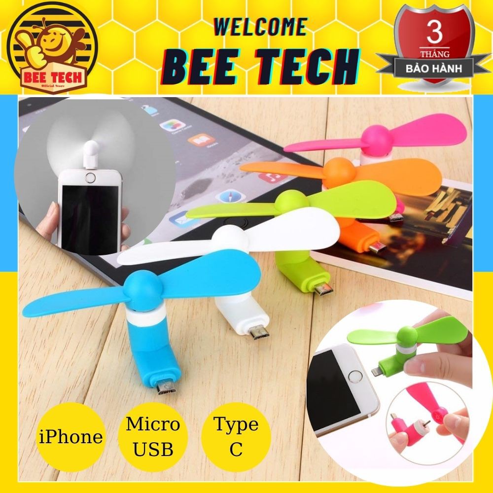 Quạt Mini cắm điện thoại chân Micro USB/TypeC/iPhone - Beetech