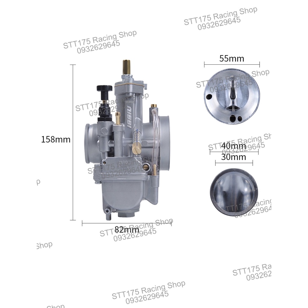 BÌNH XĂNG CON Nibbi Ga dẹp PWK 24mm / 26mm / 28mm / 30mm / 32mm / 34mm