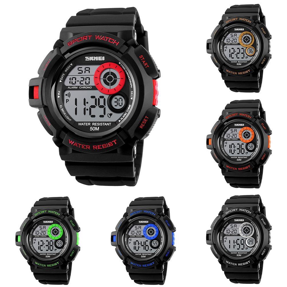 SKMEI Men Outdoor Sports Watch Dual Time Alarm Date Day Digital Watch Waterproof Stopwatch Wristwatch