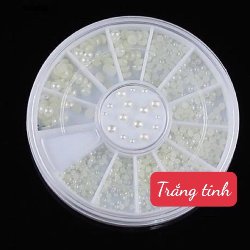 Ngọc nửa mix từ 2 mm đến 5mm dùng trang trí viền móng tay