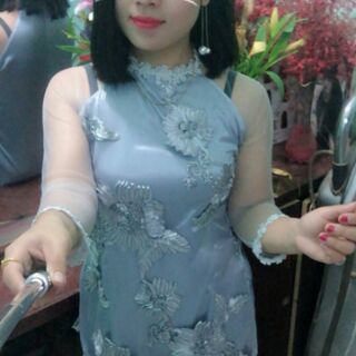 Áo dài phi lụa .  Kèm mấn (không kèm quần )ảnh thật cuối