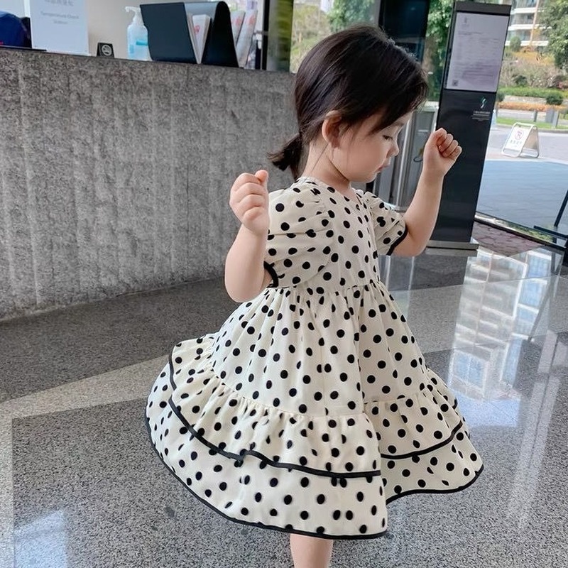 Đầm Công Chúa Họa Tiết Chấm Bi Thiết Kế Mới Thời Trang Mùa Xuân Hè Dành Cho Bé Gái