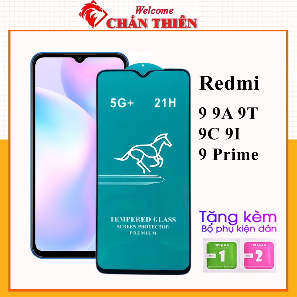 Kính cường lực redmi 9 9a 9i 9c 9t 9prime full màn OG xanh cao cấp tặng kèm khăn lau màn hình [OG]