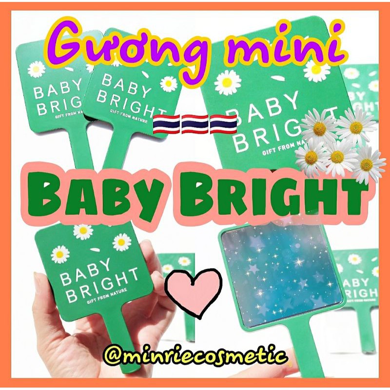 Gương cầm tay hãng Baby Bright Make Up Mirror siêu xinh - Thái Lan