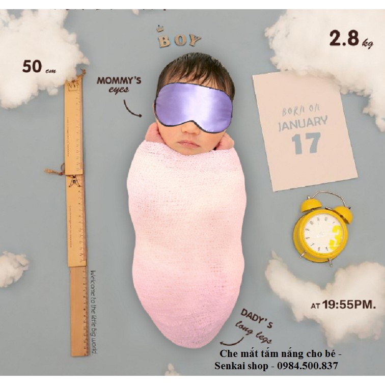 Che mắt tắm nắng, che mắt chiếu đèn vàng da cho bé