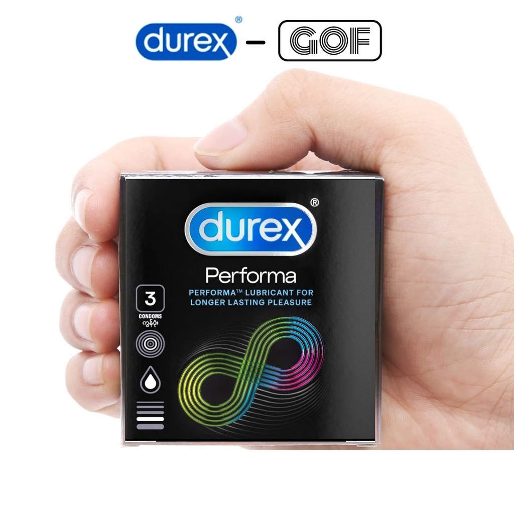Bao cao su Durex Performa chống xuất tinh sớm Hộp 3 cái bcs kéo dài thời gian (Deal 1K ) - GoF Store