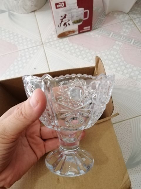 Ly kem thủy tinh cao cấp loại lớn 245ml siêu đẹp