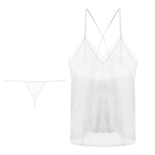 Váy ngủ lụa sexy TẶNG quần lọt khe VN620