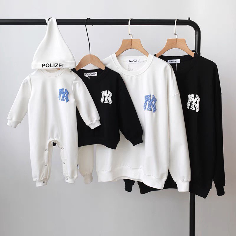 Áo Gia đình Thu Đông Familylove - Đồ Áo Gia đình Mùa Đông Sweater Logo New York Yankess MLB like Chất Nỉ Da Cá Cotton 10