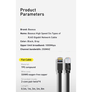 Cáp mạng Baseus High Speed 6types of RJ45 (dây dẹt) PCWL-D01