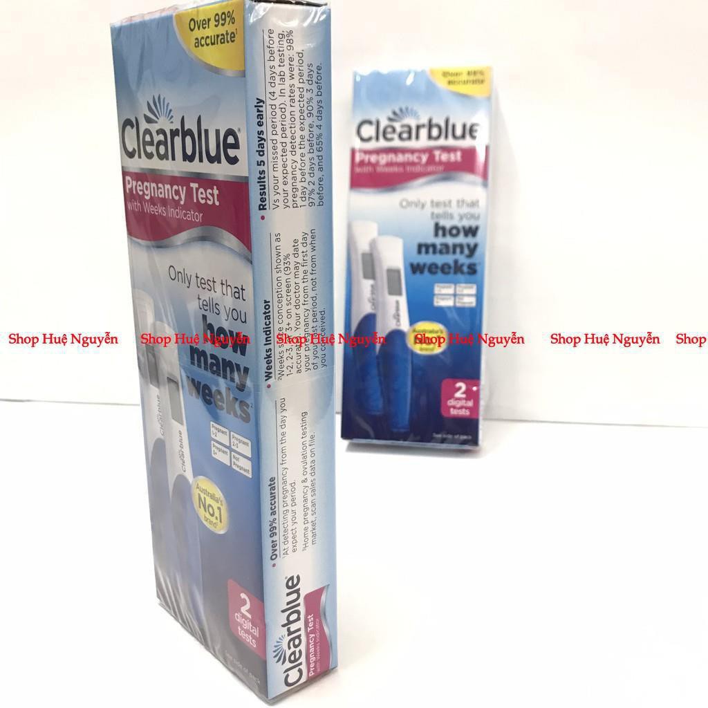 Que thử thai điện tử báo tuổi thai Úc Clearblue How Many Weeks - Biết có thai - Biết cả tuần tuổi thai