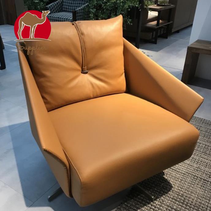 Ghế văn phòng điều chỉnh độ cao bọc da cao cấp, Ghế xoay tựa lưng chân kim loại có bánh xe đa năng -MST : SPT0002