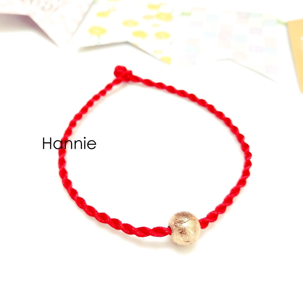 Vòng tay chỉ đỏ may mắn bi vàng - Vòng phong thủy bình an đeo tay nam nữ - Lucky bracelet handmade