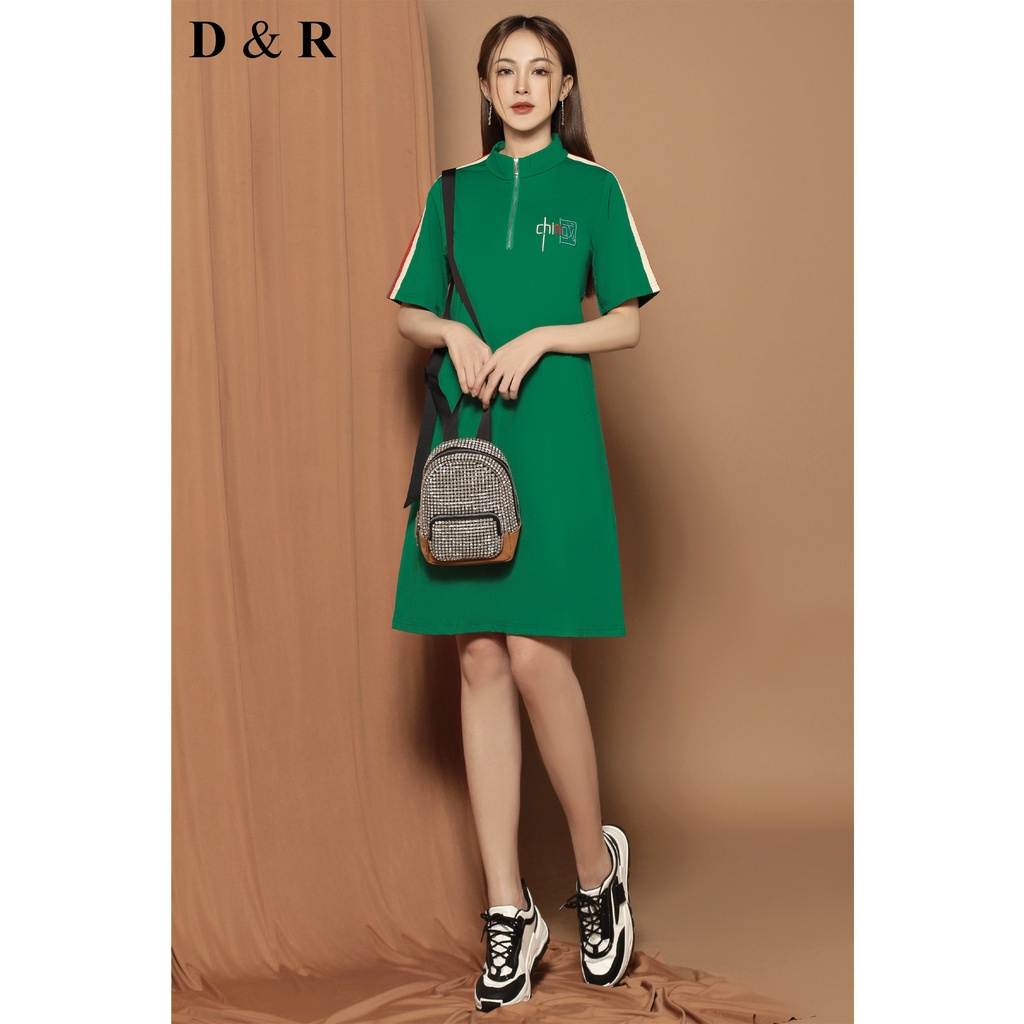 Đầm polo bigsize thêu logo Quảng Châu cao cấp váy thun suông đi chơi dạo phố thương hiệu thời trang D&R D163