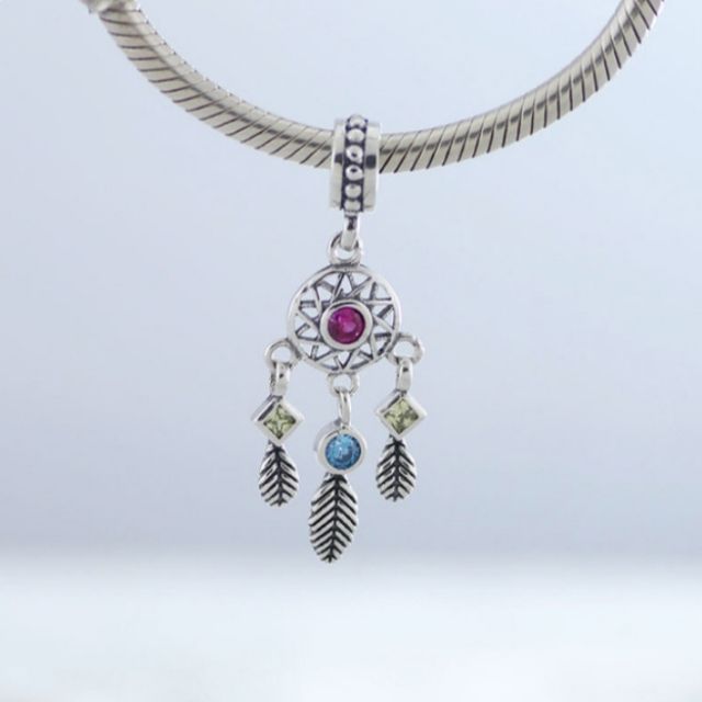 Charm treo chuông gió nhiều màu bạc 925 (vừa tất cả các vòng tay)