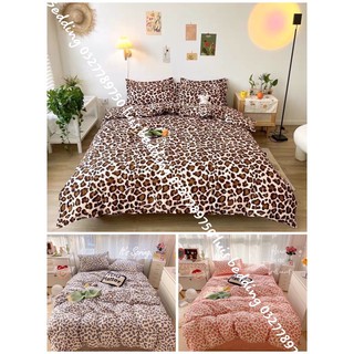 [Mã INCU1708 hoàn 15K xu đơn 50K] Bộ chăn ga gối cotton poly-mẫu da báo hồng ,tím và nâu -Luis Bedding shop