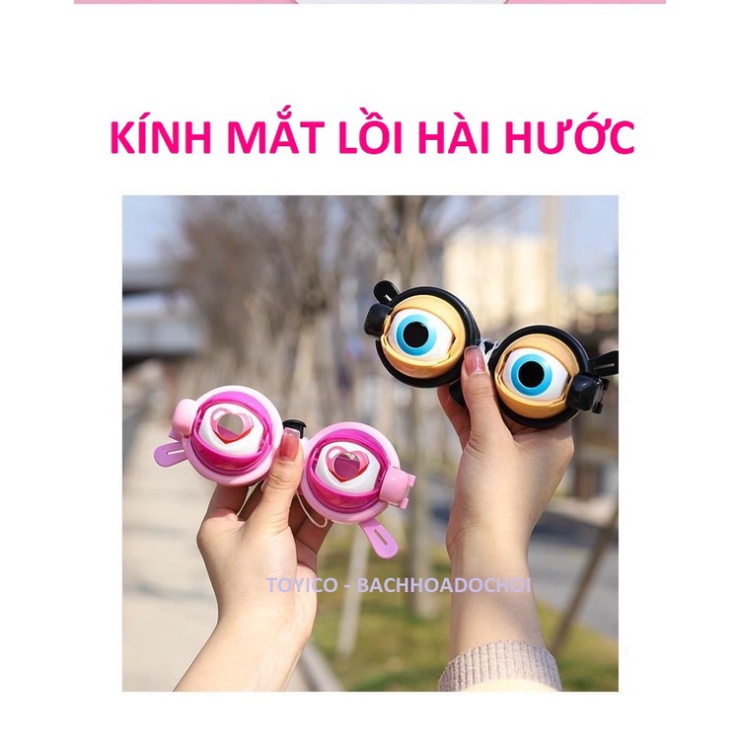 Kính mắt lồi, kính đồ chơi ngộ nghĩnh chớp mắt trái tim bằng nhựa cho bé hài hước cho bé trai bé gái 2 3 4 5 6 7 8 tuổi