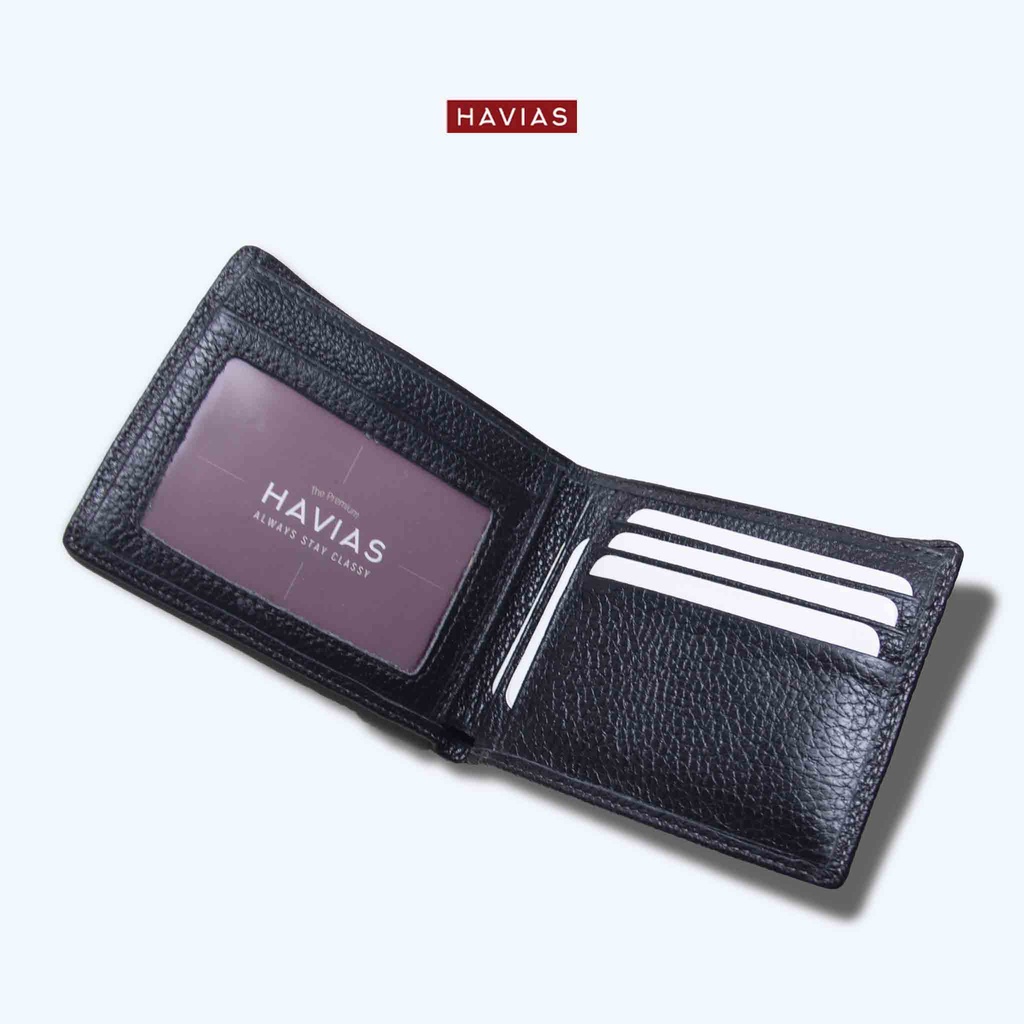 Zica HAVIAS ví ngang ngăn ảnh da bò thật Crossgrain cao cấp