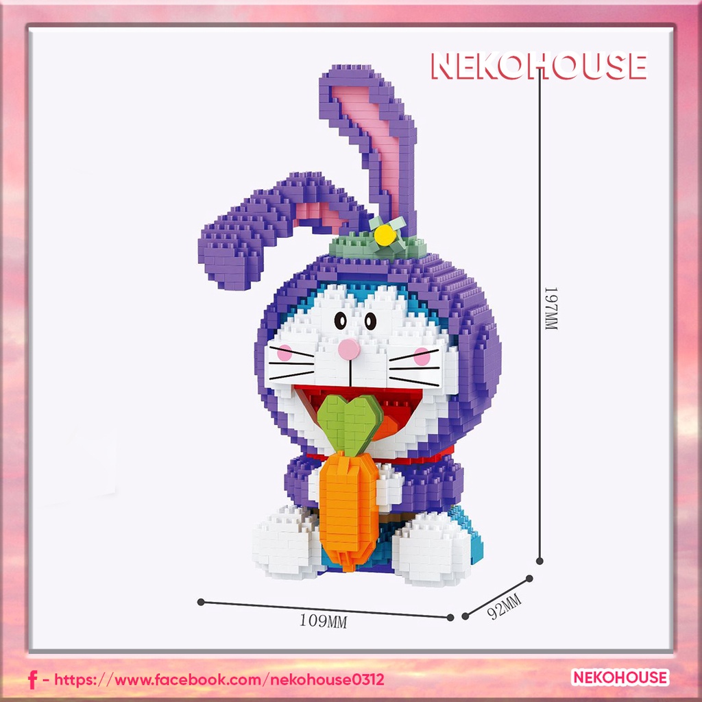 Đồ chơi lắp ráp Lego mô hình Doraemon Thỏ Tím