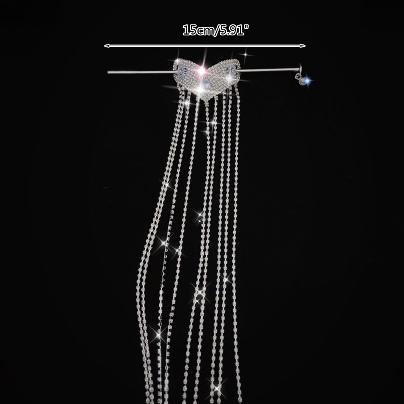 Trâm Cài Tóc Hình Trái Tim Bằng Kim Loại Đính Đá Đa Năng Thanh Lịch