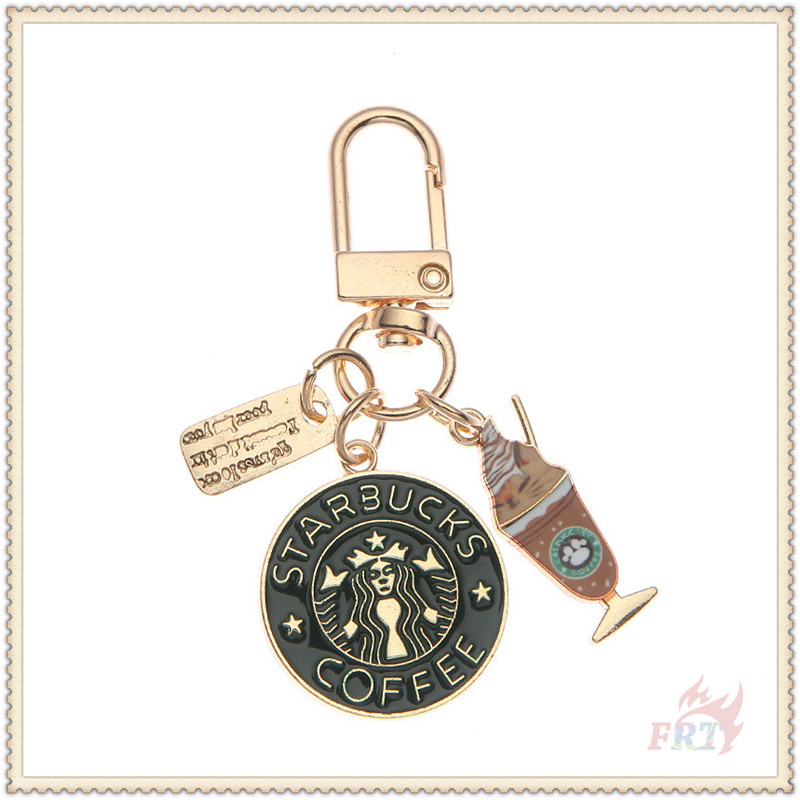 Móc khóa họa tiết cà phê Starbuck bằng kim loại độc đáo