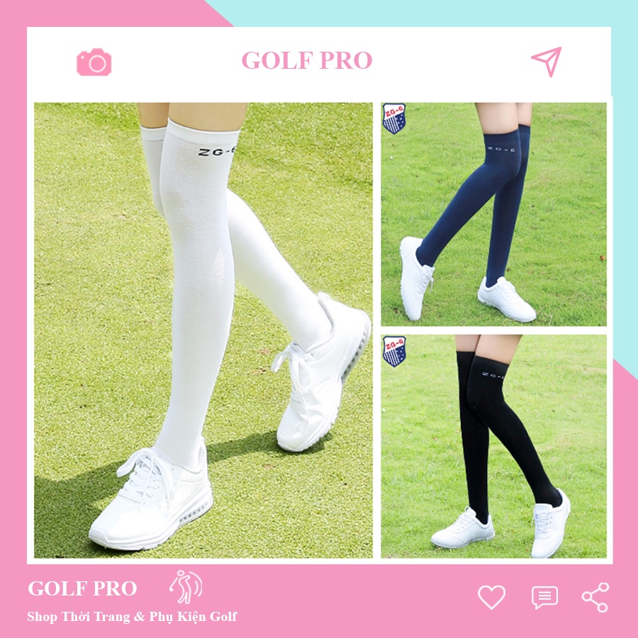 Tất golf nữ cao cổ thể thao thiết kết thoáng khí êm chân khử mùi ZG - 6 cao cấp TG014