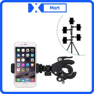 Kẹp điện thoại trên chân đèn livestream