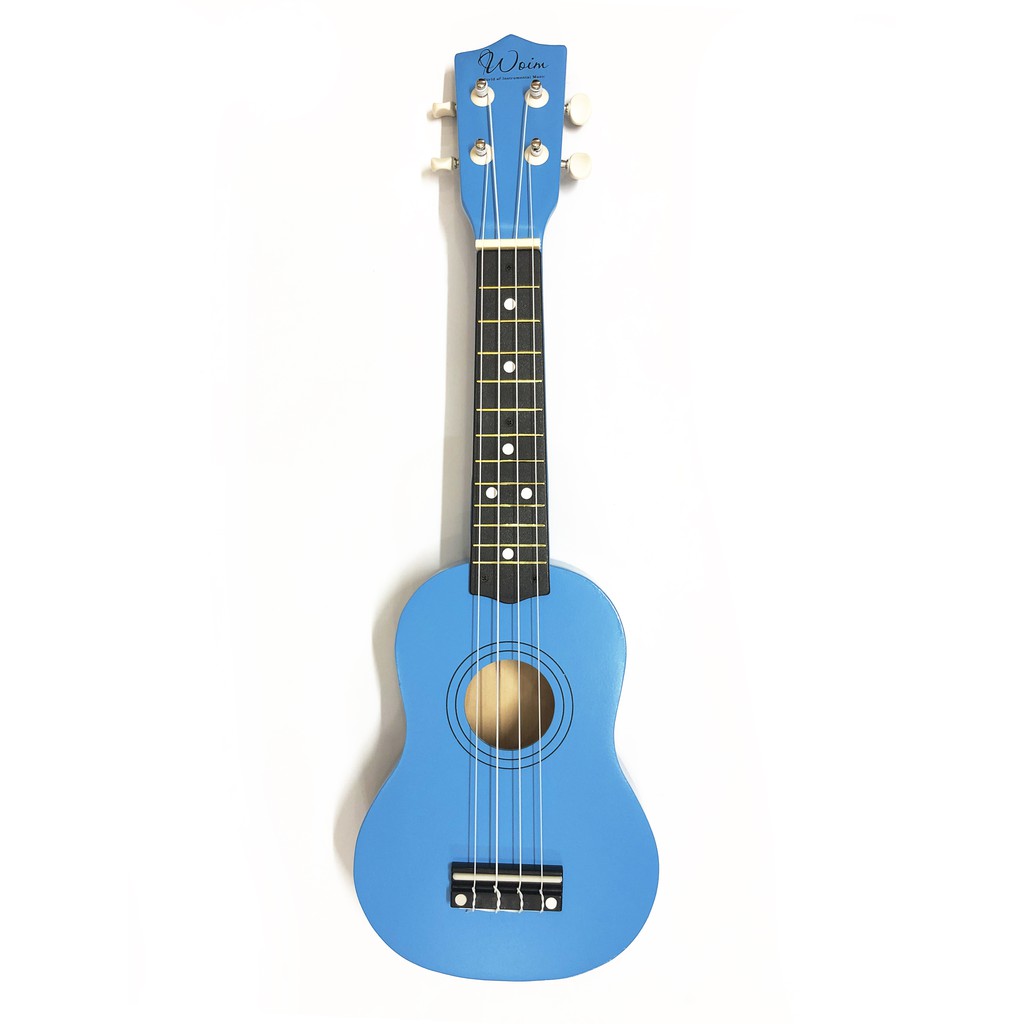 [GIAO NHANH 2H] Đàn Ukulele Gỗ Xanh Da Trời WOIM Soprano Size 21inch 53cm (Mua 1 Tặng 5)