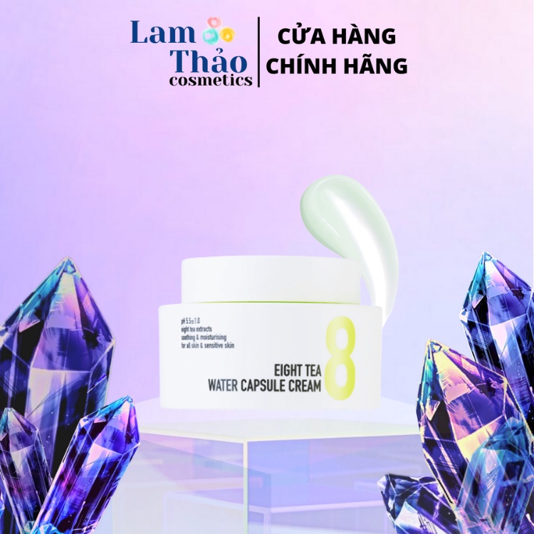 Kem Dưỡng Ẩm Dịu Nhẹ Chiết Xuất Từ 8 Loại Trà Bom Eight Tea Water Capsule Cream