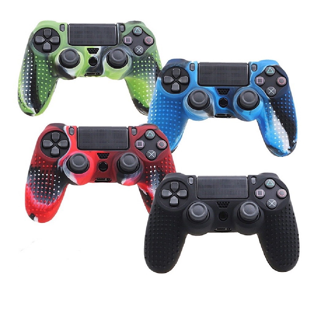 Vỏ bảo vệ silicon họa tiết rằn ri gai chống mồ hôi cho tay cầm chơi game Playstation 4 Ps4 - Tay cầm Ps4 Đen