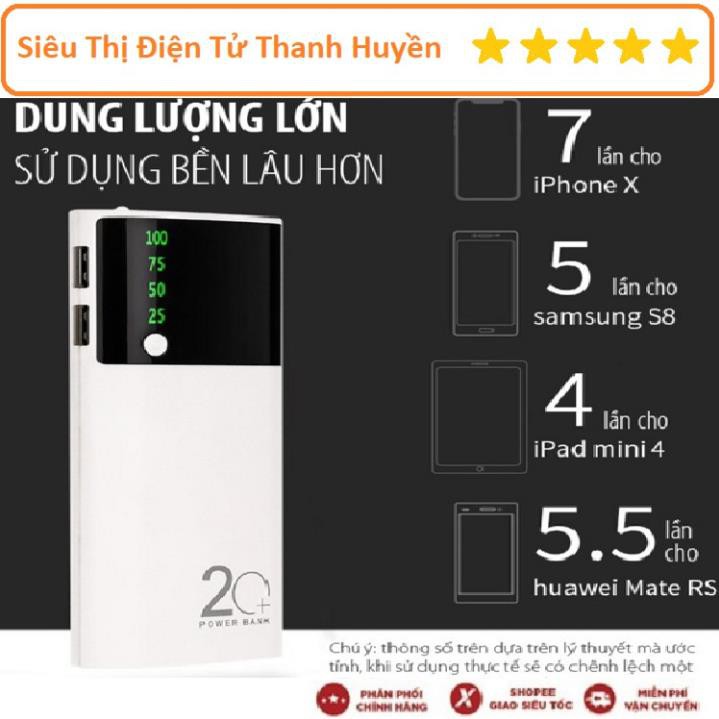 Mua ngay Sạc Dự Phòng Dung Lượng 20000mAh Có Màn LED [Freeship 10k]