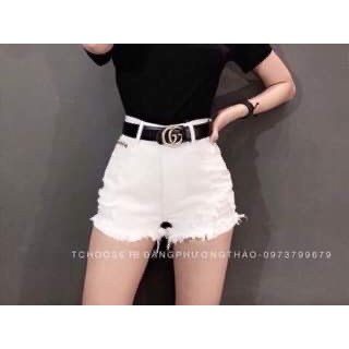 [Mã FAMAYWA giảm 10K đơn 50K] Quần đùi bò trắng đen DHO0321