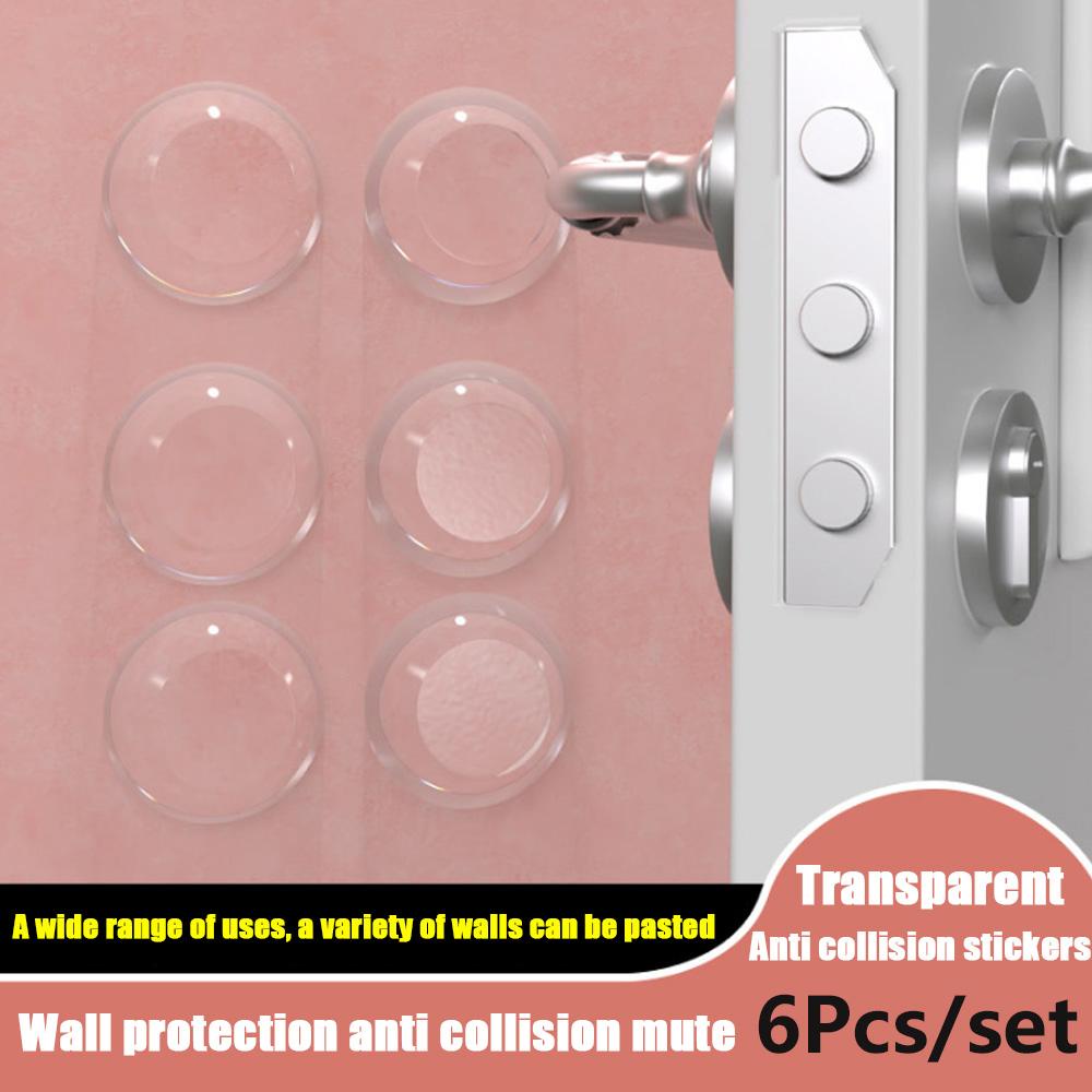KUNHEV Bộ 6 Miếng Đệm Silicon Tự Dính Chống Va Đập Có Thể Tái Sử Dụng Cho Cửa Ra Vào /