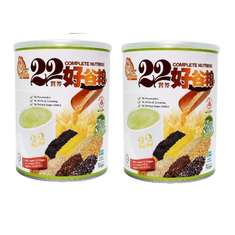 [COMBO 2 hộp] Bột ngũ cốc dinh dưỡng cao cấp 22 loại hạt 22 Complete Nutrimix Wheat Grass (Mầm lúa mì) 750g