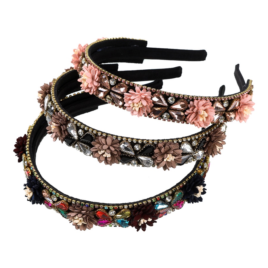 Băng Đô Cài Tóc Đính Đá Pha Lê Phong Cách Retro Hàn Quốc Cho Nữ