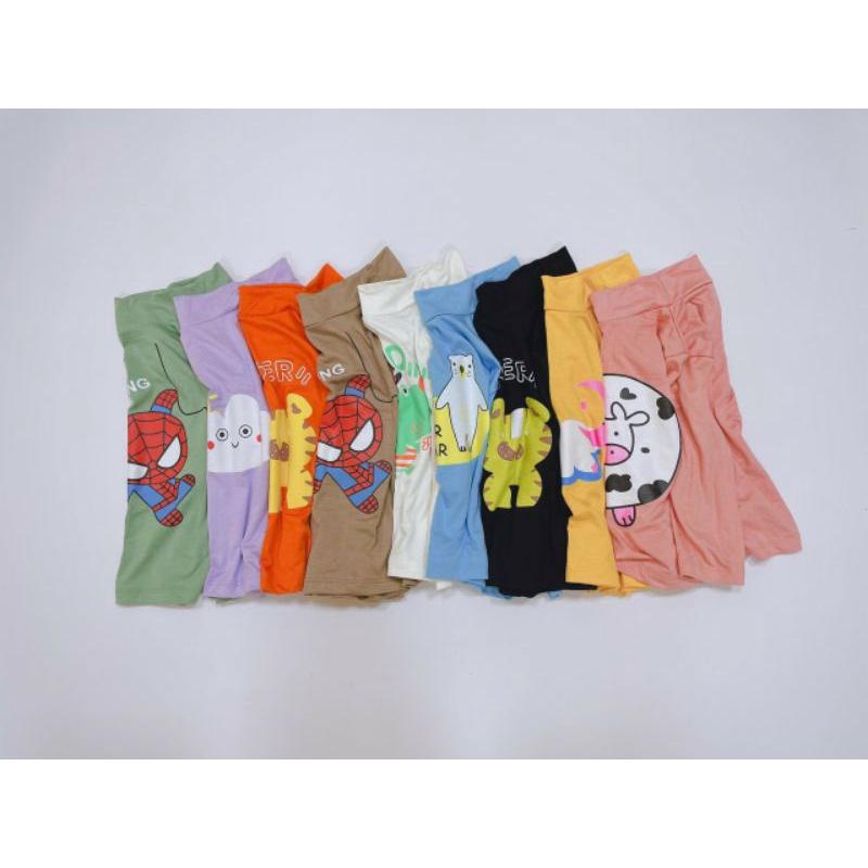 KWOO ÁO THUN LẠNH DÀI TAY áo giữ nhiệt cổ cao 3 phân CHO BÉ TRAI BÉ GÁI IN HÌNH DỄ THƯƠNG