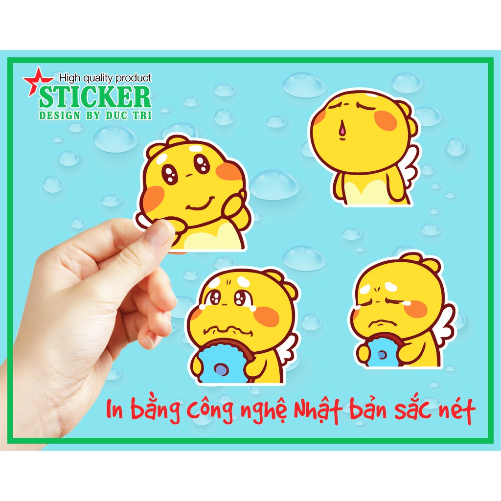 Bộ 24 hình dán Tem rồng con siêu cute, Chủ đề biểu cảm được cắt sẳn bằng máy chống nước dùng trang trí